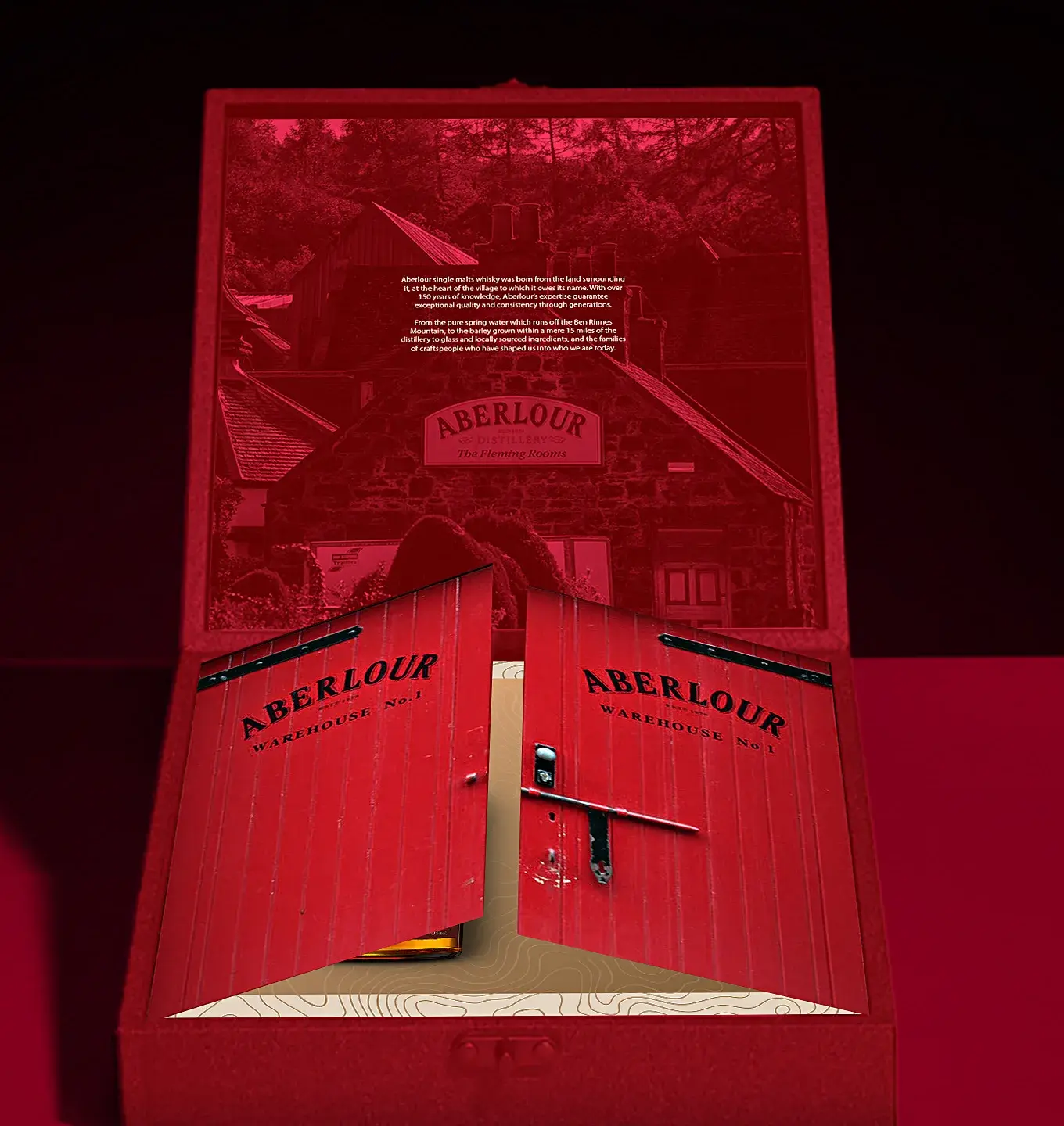 The pack closed — the front reading as the red warehouse door