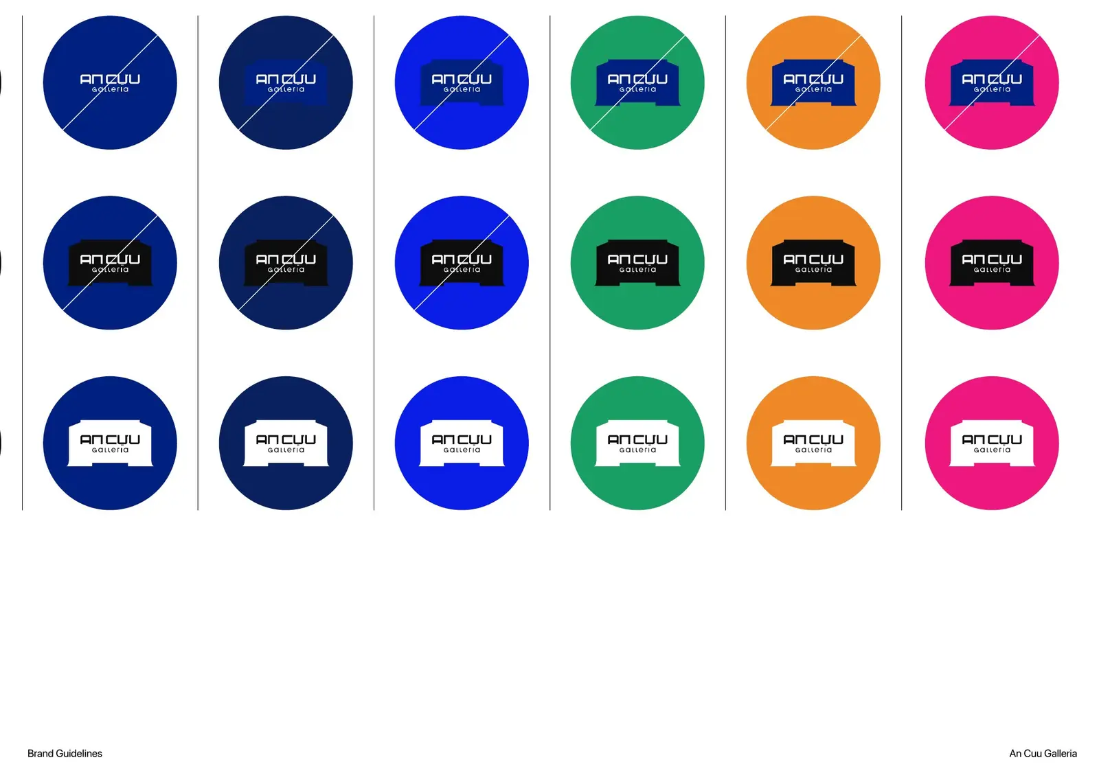 The mark on twelve background colours, approved and rejected