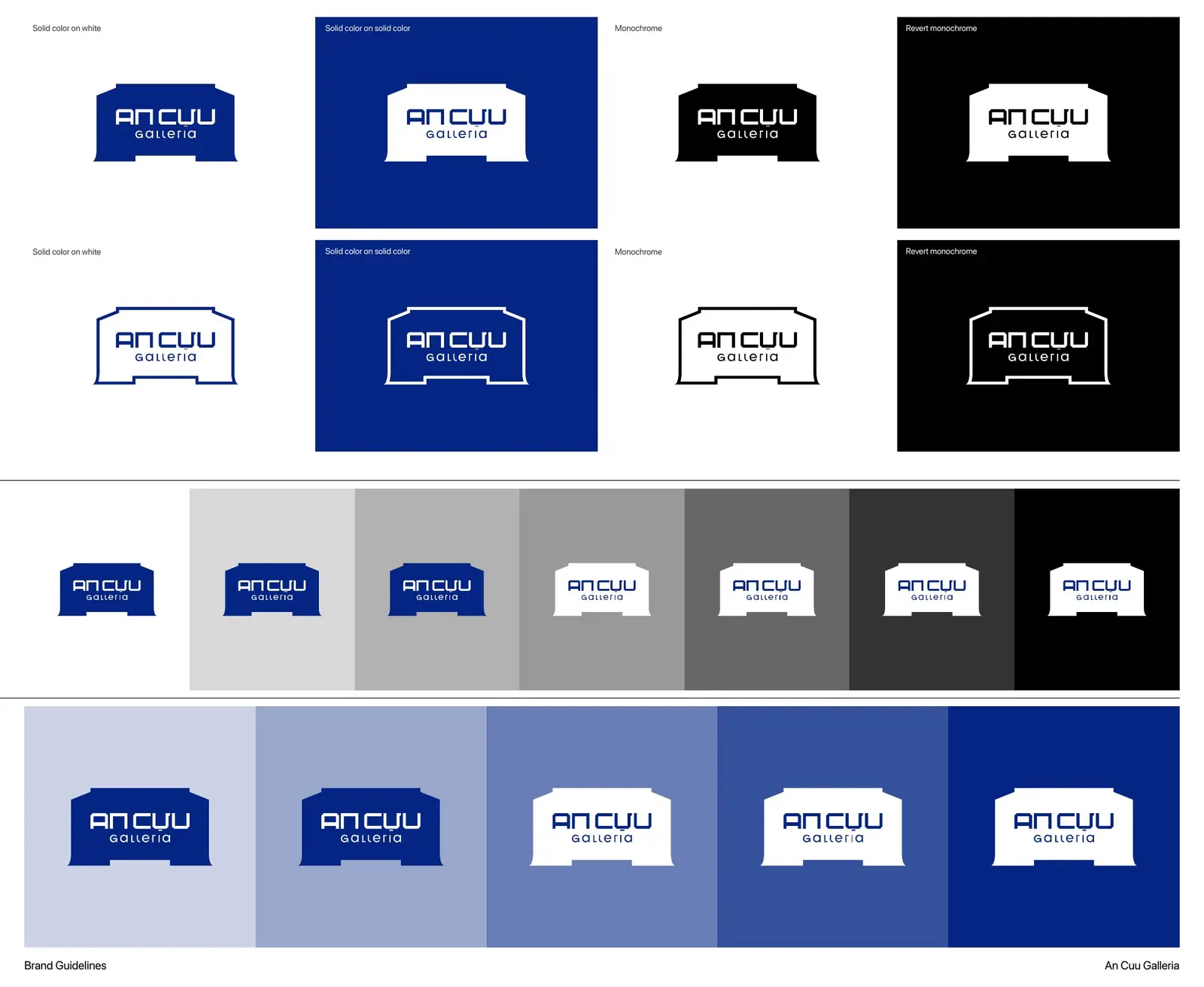 Approved logo versions — positive, reversed, mono and single-colour on tints