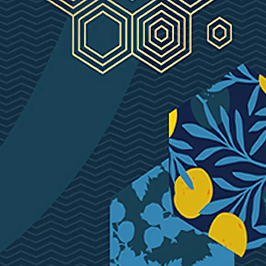 Element — the gold hexagonal frame
