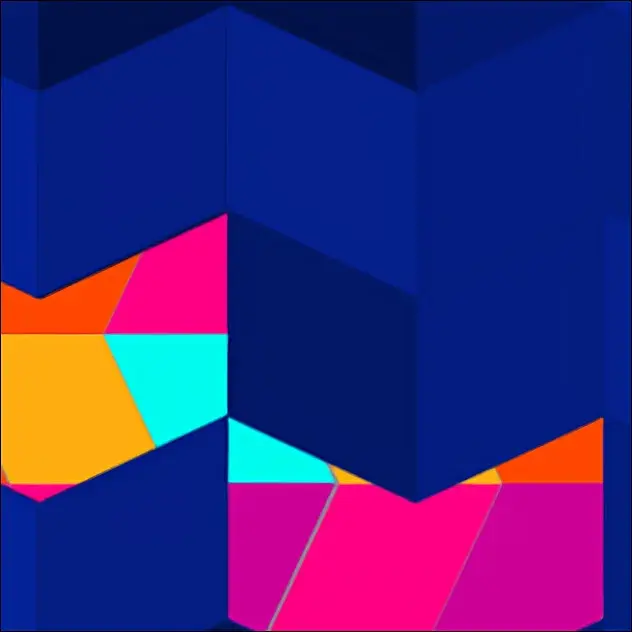 Element two — the facet, the tile released into a lit plane