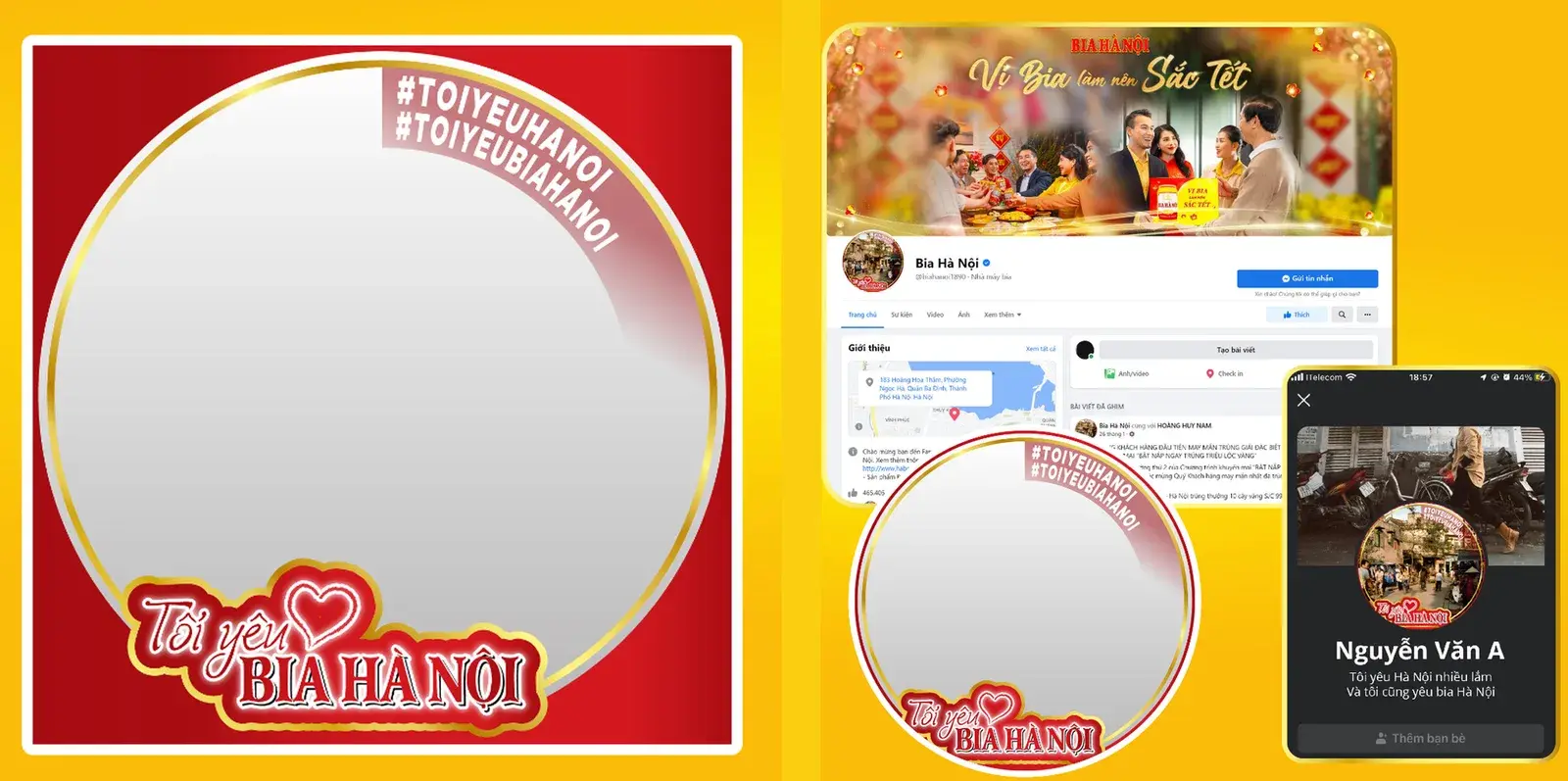 Profile frames for the community hashtag and the brand page
