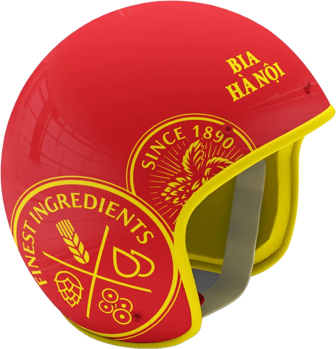 Branded helmet in red