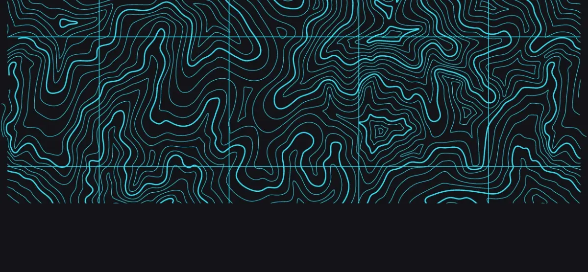 The contour pattern in teal on black