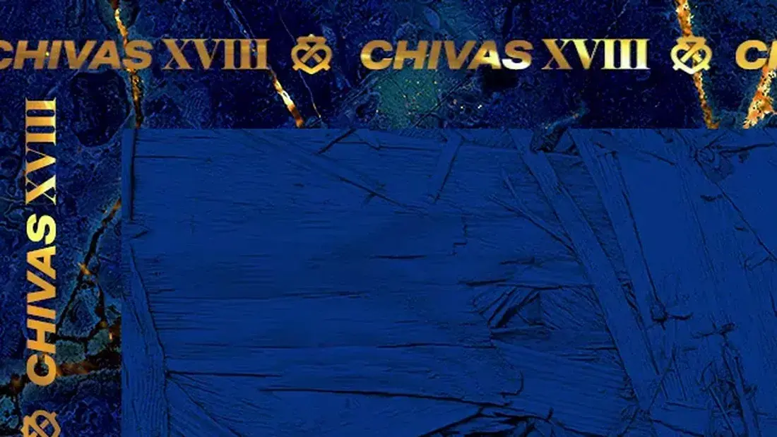 The same ticker frame in the XVIII film — cold gold on blue