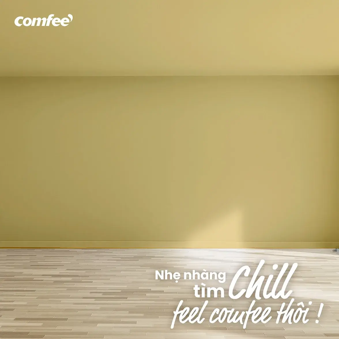 Warm empty room with the chill line set small at the bottom
