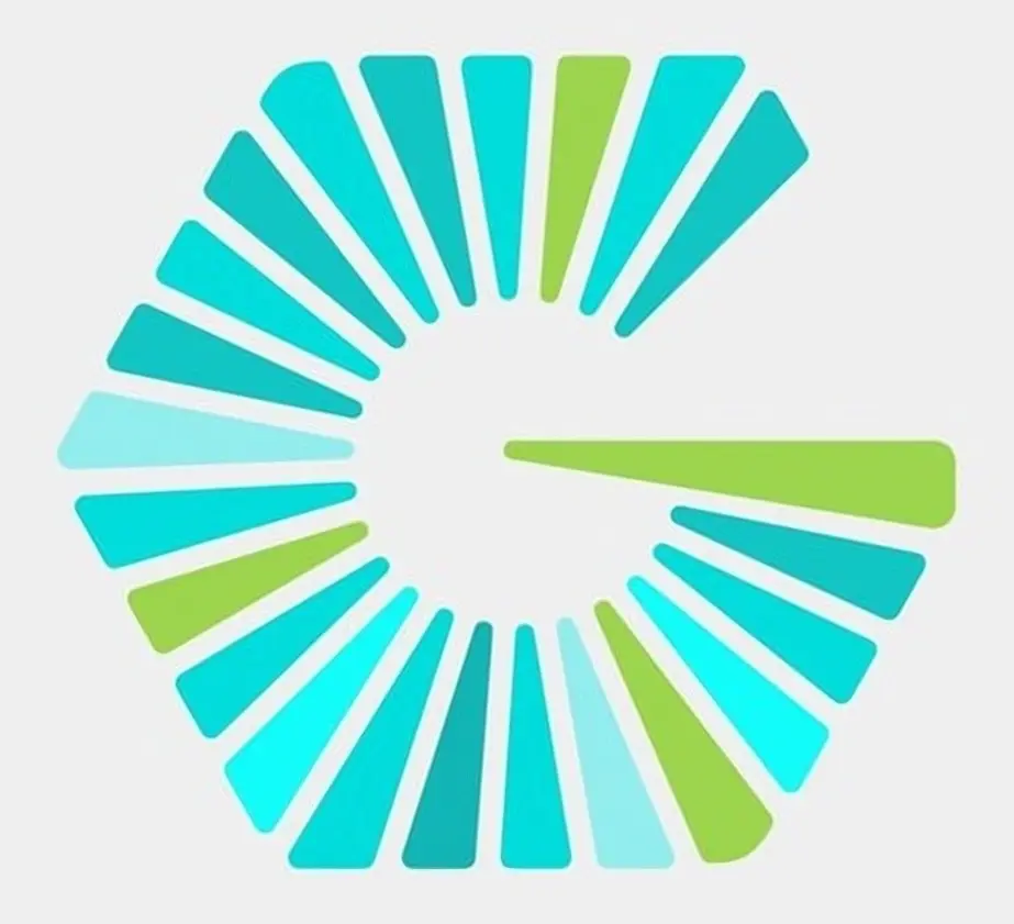 The radial mark on its own, in full colour, at display size