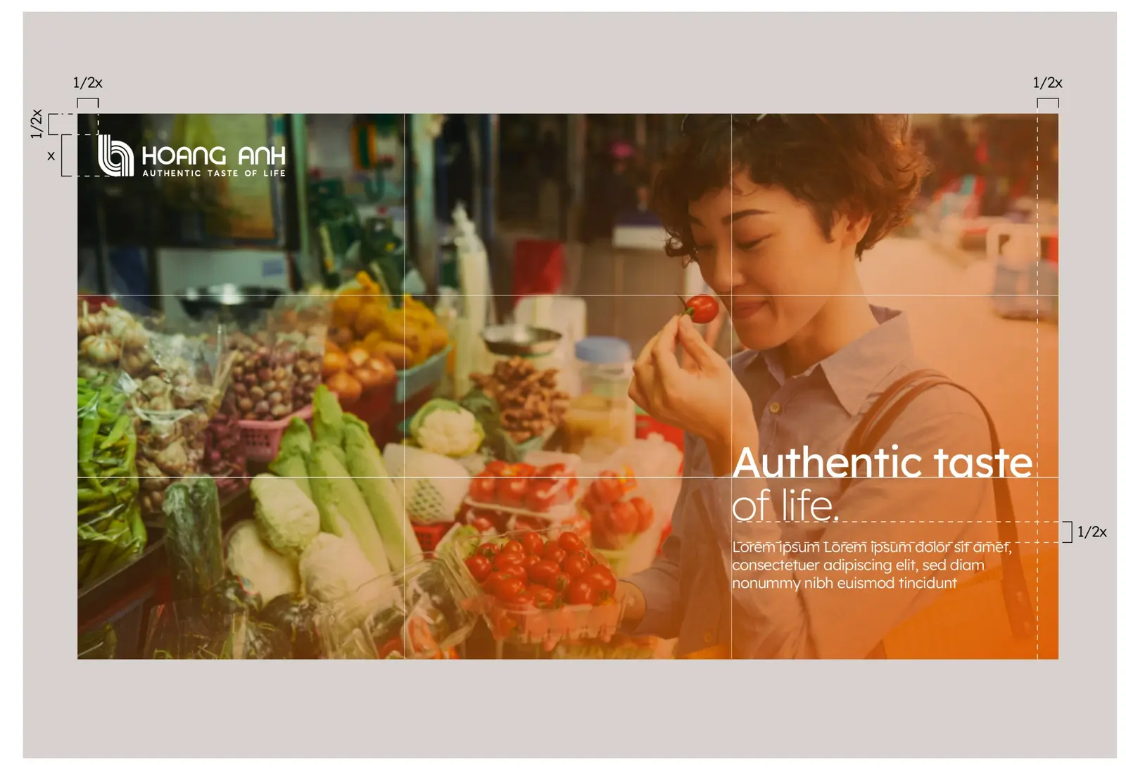 Caption treatment over photography — headline and short line at the lower left