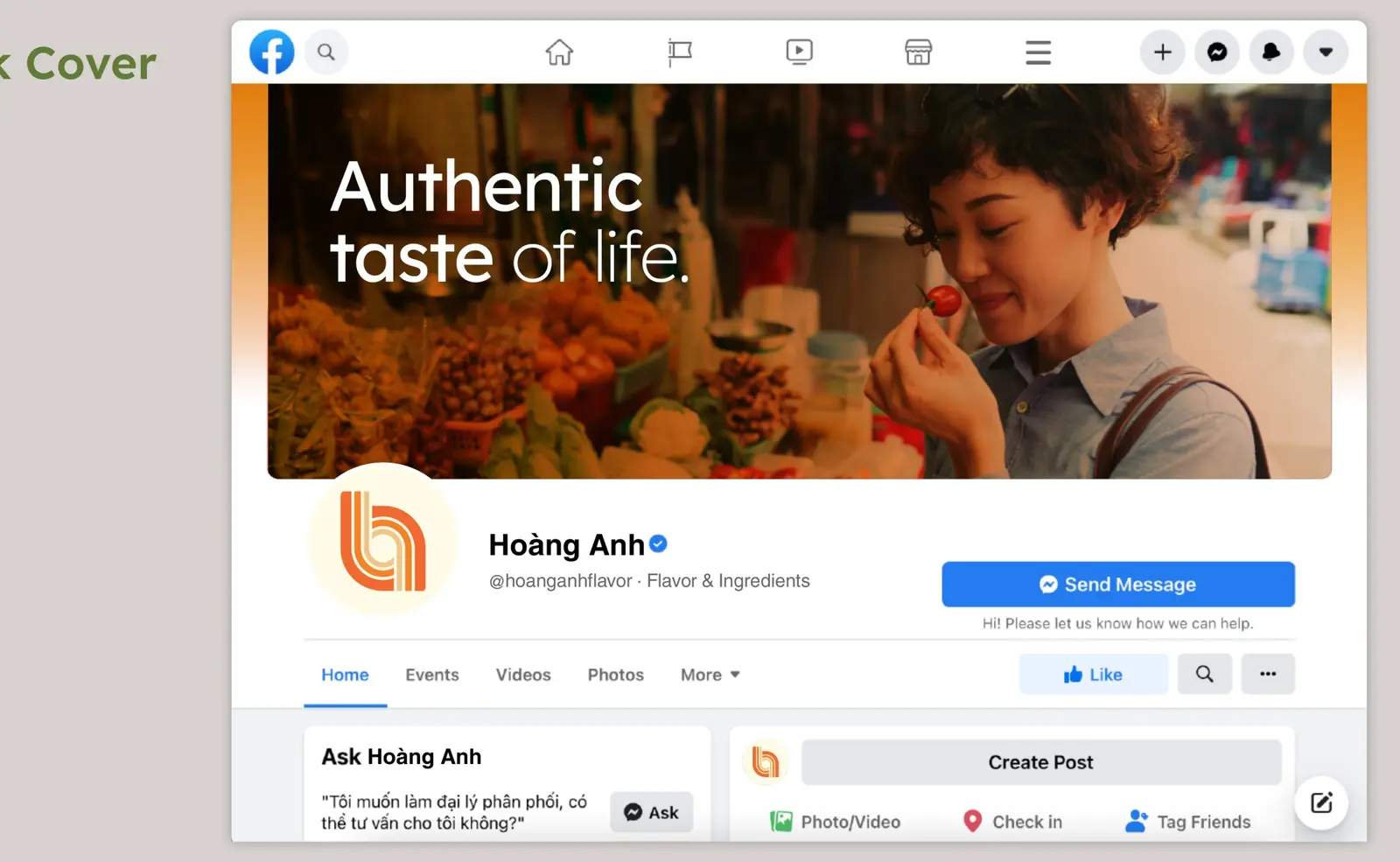 Facebook cover and avatar carrying the key visual