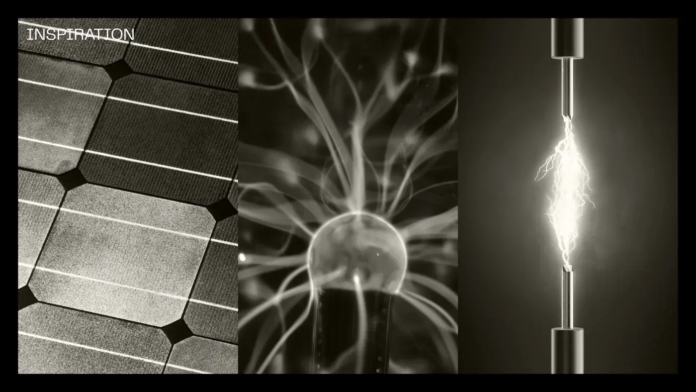 Reference board — photovoltaic cells, an electric arc and a plasma ball