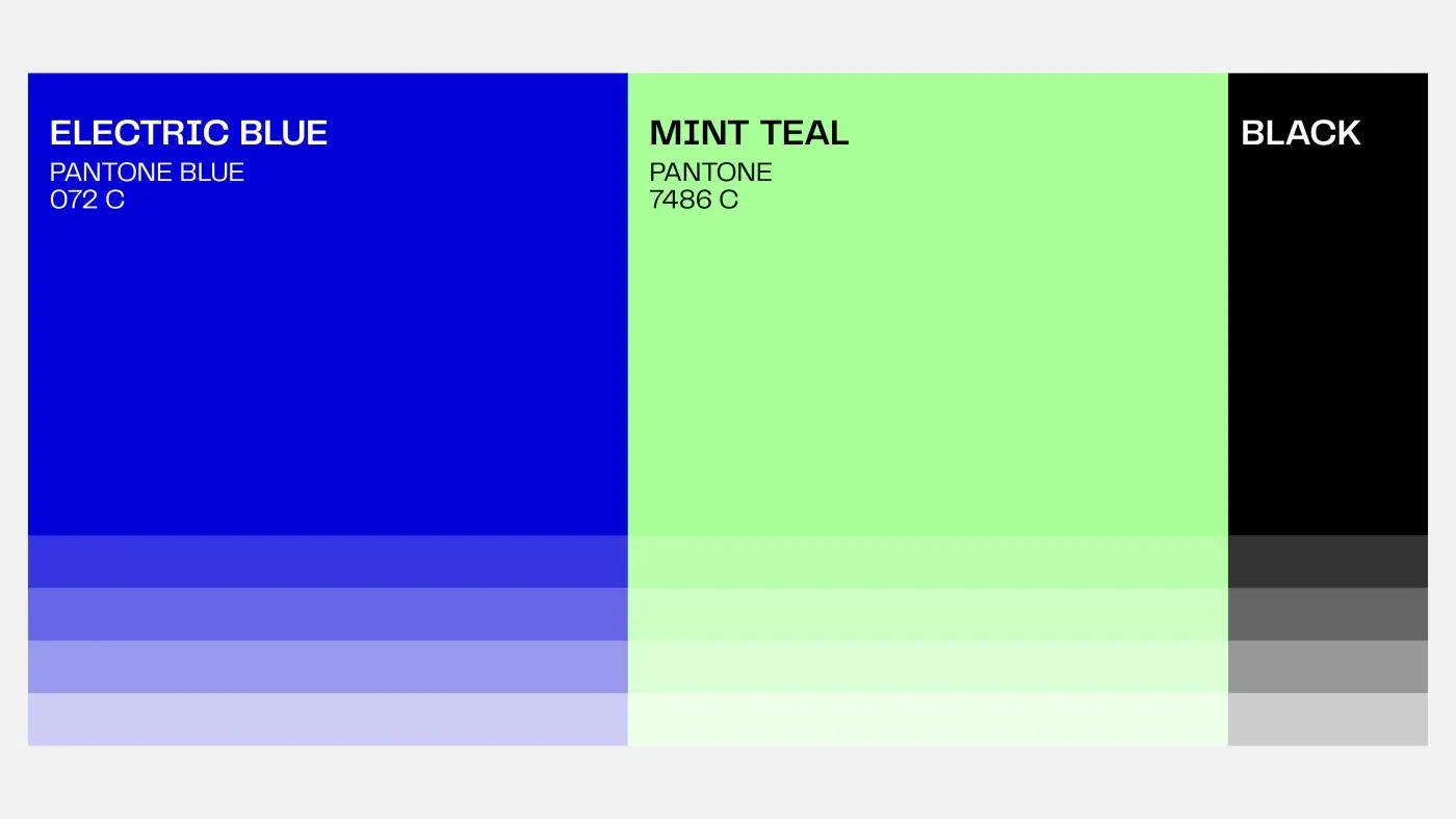 Route B palette — Electric Blue with mint