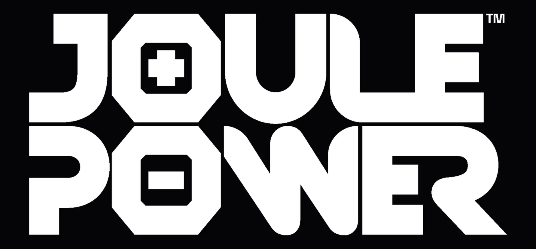 The Joule Power wordmark in white — the two O letters carry a plus and a minus