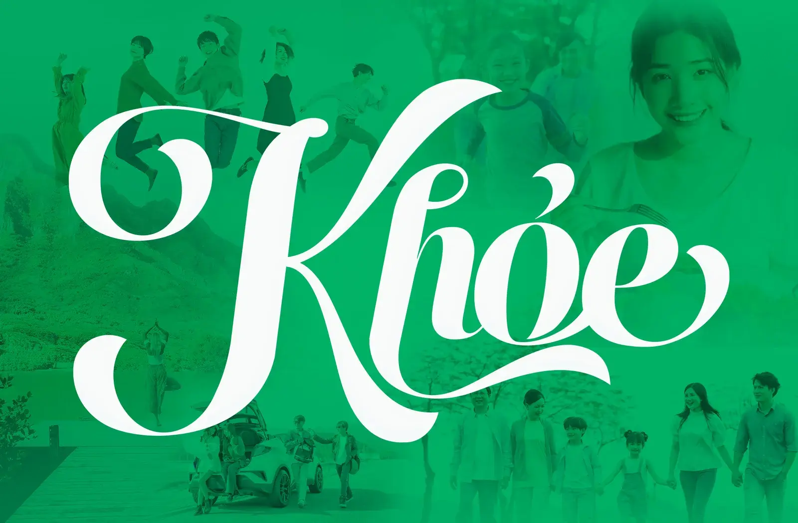 Tết 2026 calendar route one — the word Khoẻ built from a numeral wreath