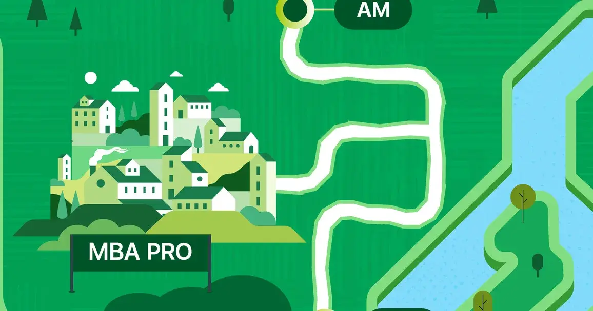 Detail of the map — the MBA Pro milestone