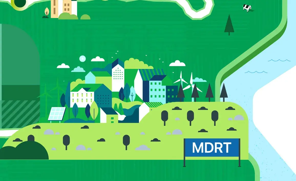 Detail of the map — the MDRT milestone