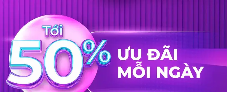 Benefit badge — fifty per cent off