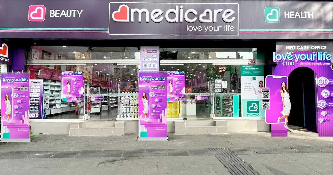 The shopfront seen from the street