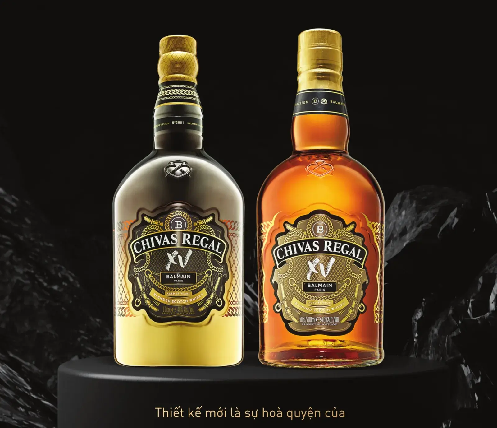 The Chivas Regal XV × Balmain limited collection