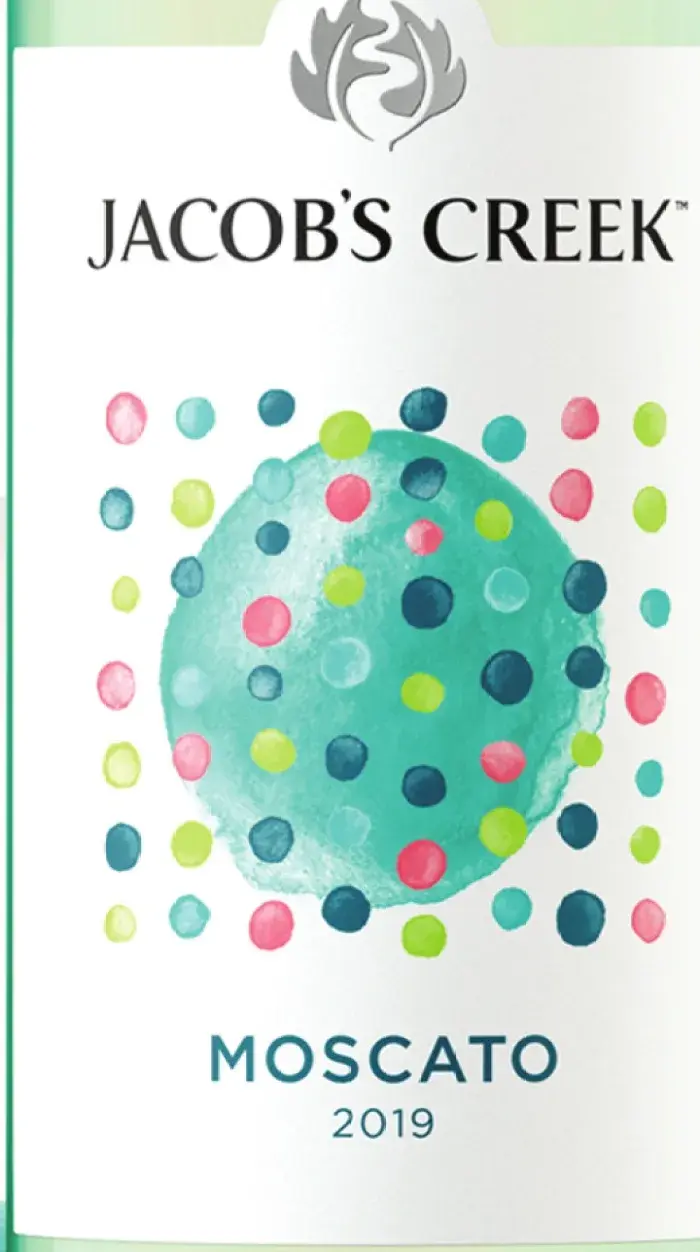 Label detail — watercolour dot pattern