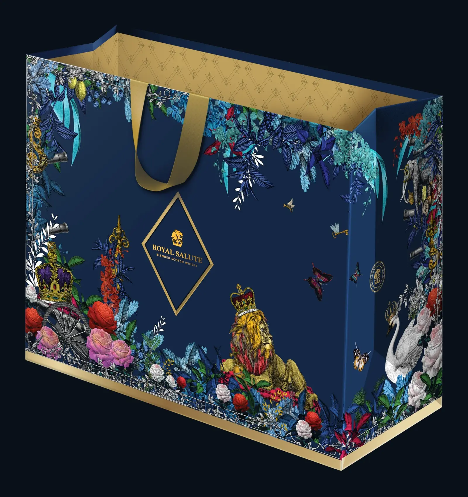 Royal Salute Tết carrier bag, illustrated as a menagerie