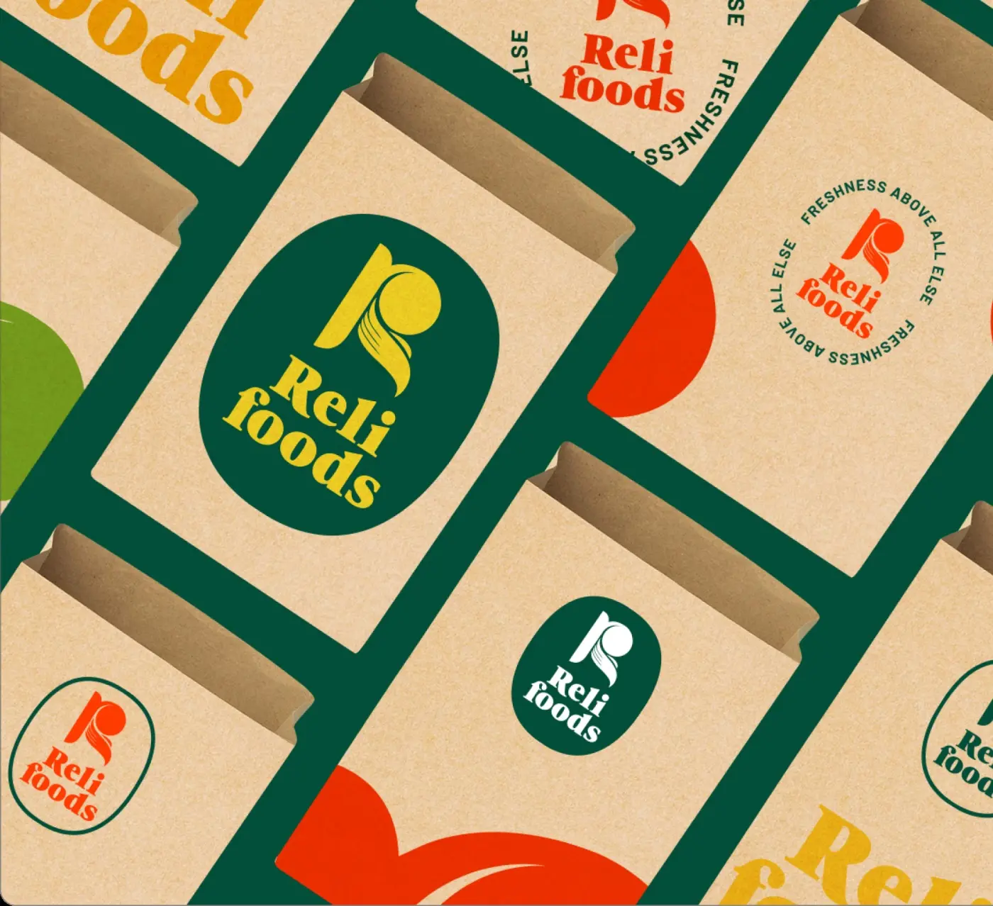 Shipping carton, packing tape and sticker in the pattern