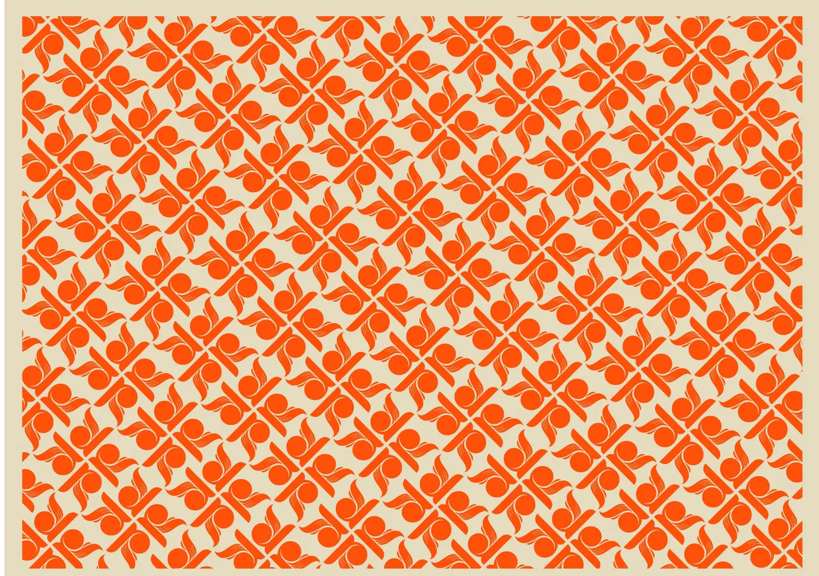 The same lattice in orange on cream