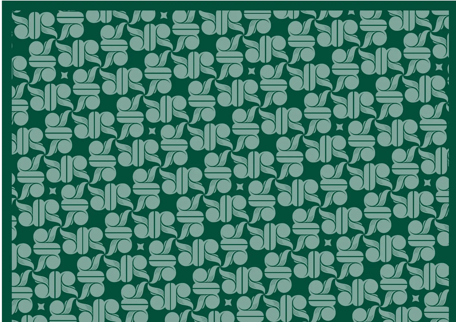 The lattice in green on a darker green ground