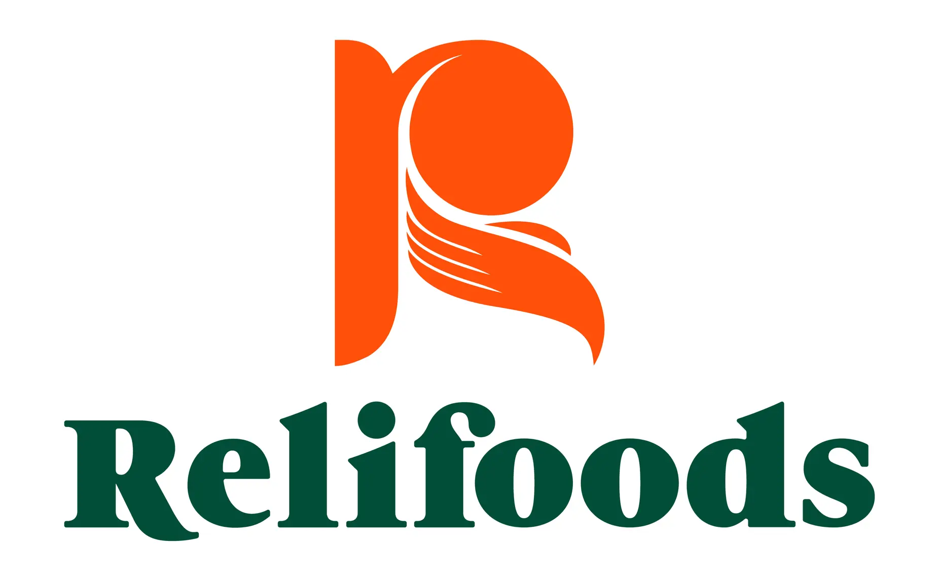 The vertical lockup — monogram above the Relifoods wordmark