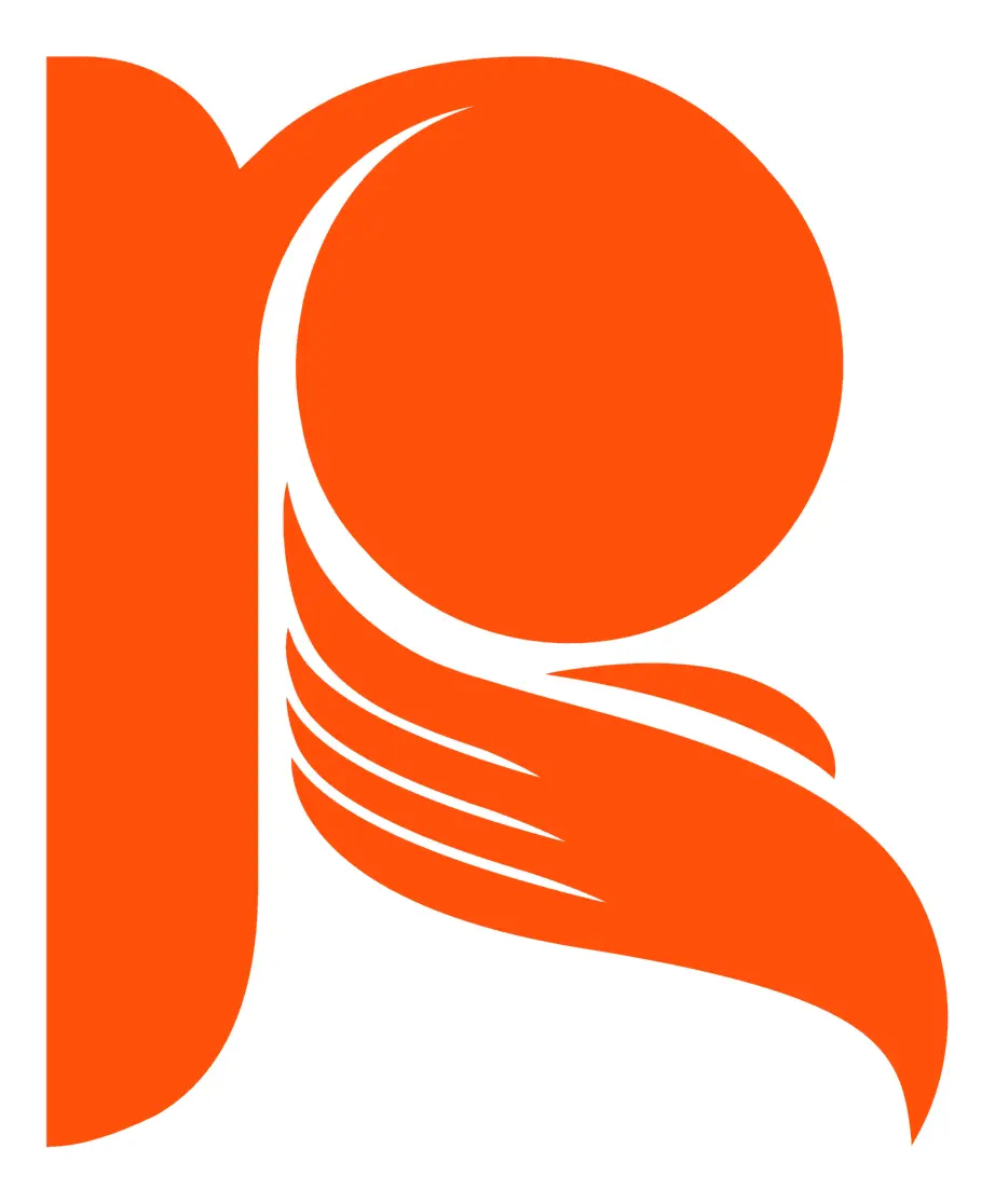 The Relifoods monogram — the letter R drawn as a wrist and a palm holding a piece of fruit