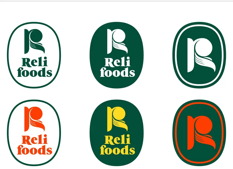 Six approved stamp versions — solid, reversed, outlined, in green and orange
