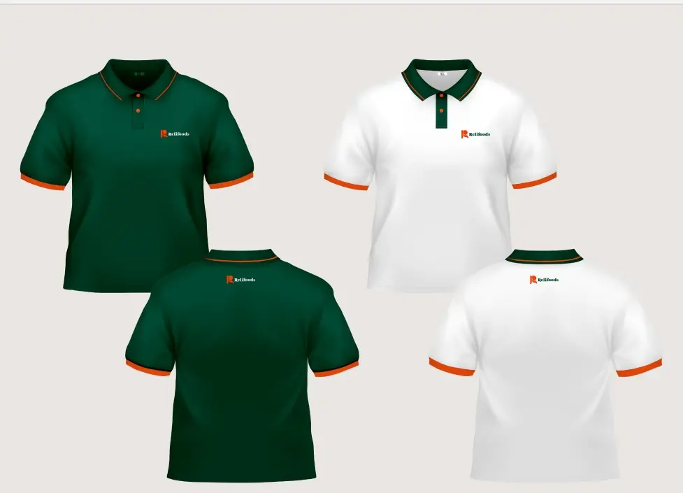T-shirts in green and white with the monogram at the chest