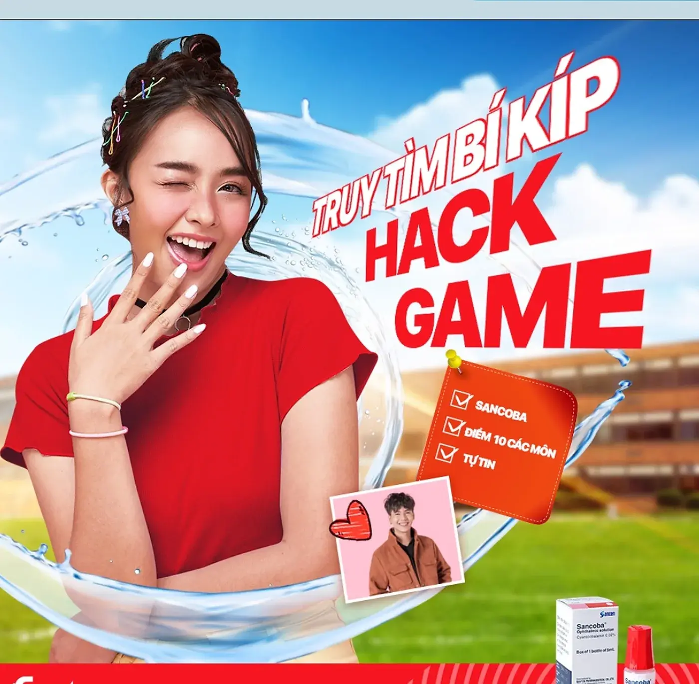 Post concept — a minigame post with a hack-game headline on red