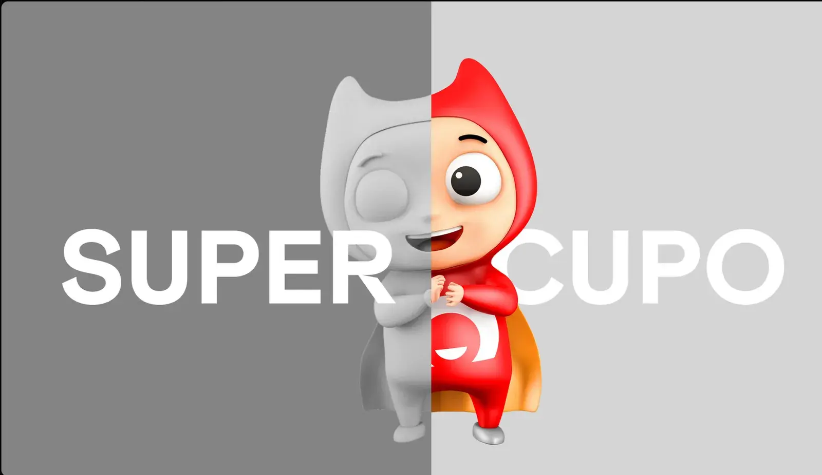 The clay model beside the final render