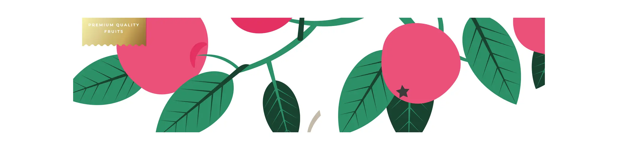 The branch pattern — apples and leaves repeating along a horizontal strip